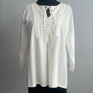 Anokhi White Women's Tunic Top 100% Cotton